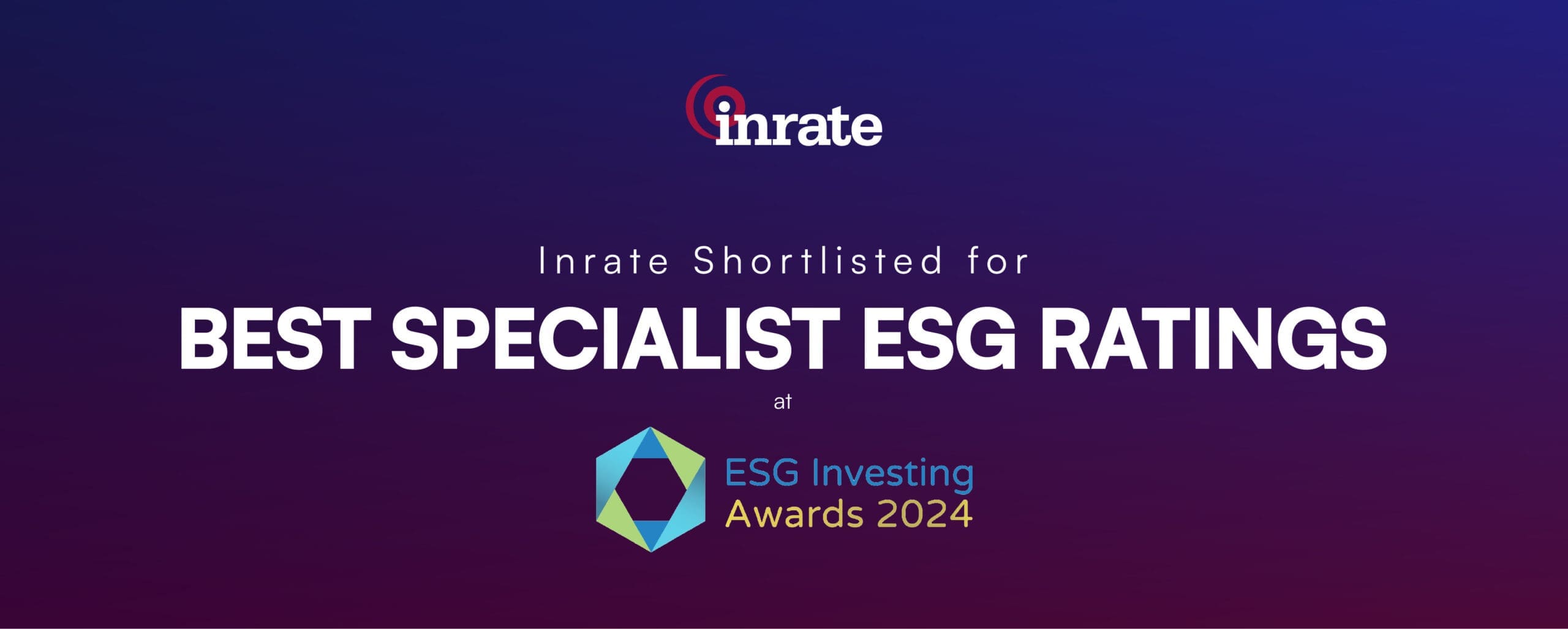 Inrate Shortlisted for “Best Specialist ESG Ratings” at ESG Investing Awards!